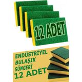 Büyük Boy Endüstriyel Bulaşık Süngeri 12'li Paket, Güçlü ve Dayanıklı Temizlik Seti - Seçenek 1
