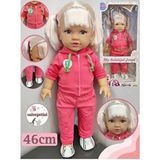 Büyük Boy Et Bebek 46CM Kokulu Kutulu Model Bebek Eşofmanlı Tina Bebek 46CM Pembe