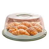 Büyük Boy, Geçmeli Kilitli, Kapaklı ve Kulplu Yaş Pasta, Kek Taşıyıcı, Yuvarlak Fanus, BPA İçermeyen Kek Fanusu, Börek, Çörek Saklama Kabı, Cupcake, Turta, Kurabiye Taşıma Kutusu (Yeşil)