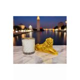 Büyük Boy Gold Eliysia Soya Wax Cam Bardak Mum Aslan Dekoratif Obje Takımı Hediyelik