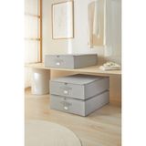 Büyük Boy Gri Balıksırtı Ocean Home Textile 3'lü Destekli Hurç Set 55 x 70 x 18 cm Şık Saklama Çözümü