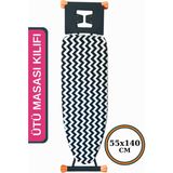 Büyük Boy Ipli Keçeli Ütü Masası Kılıfı 55X140CM Zebra Desenli - Seçenek 1