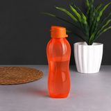 Büyük Boy Kapaklı Su Matarası 1000 ml, Şeffaf Plastik Sporcu Su Şişesi, BPA İçermez, Mavi Turuncu Siyah Mor Renk Seçenekli (Turuncu)