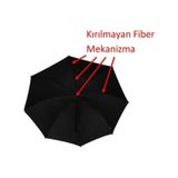 Büyük Boy Karbon Fiber Baston Şemsiye 150 Cm Çap Renkli Çok Renkli