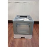 Büyük Boy Kırılmaz Kapalı Çekmeceli Kedi Tuvaleti Kedi Kumu Küreği Hediyeli Pet Bakım 38x38x49