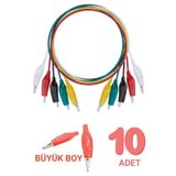 Büyük Boy Krokodil Test Kablosu 45-50cm - 10 Adet Timsah Ağız