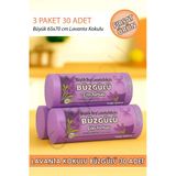 Büyük Boy Lavanta Kokulu Büzgülü 65X70 Cm Çöp Poşeti Torbası 3 Paket - 30 Adet