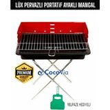 Büyük Boy Lüx Seyyar Ayaklı 60 cm Mangal Katlanır Mangal Portatif Ayaklı Mangal ( Yelpaze Hediyeli) 60 cm