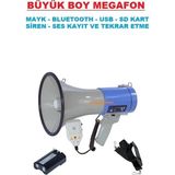 Büyük Boy Megafon (Mayk - Bluetooth - USB - Sd - Siren - Ses Kayıt ve Tekrar Etme)