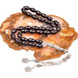 Büyük Boy Obsidyen Taşı Tesbih (8 * 12 Mm) - Taş Sandığı - Çok Renkli - Siyah - Plastik