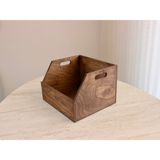 Büyük Boy Organizer Ahşap Sandık 12" LP Plak İçin Uygun Boyut (Koyu Ceviz)