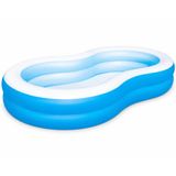 Büyük Boy Oval Şişme Havuz, 2.62 Metre Geniş Jumbo Aile Havuzu, 3 Katmanlı Kalın Güneşe Dayanıklı Malzemeli, Çift Yönlü Hava Akışlı Yetişkin Çocuk Ev Bahçe Yazlık İçin Büyük Boy Oval Şişme Havuz