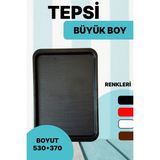 Büyük Boy Plastik Fastfood Yemekhane Servis Tepsisi(53×37)Siyah