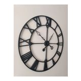 Büyük Boy Roman Rakamlı Metal Duvar Saati 90x90 Cm