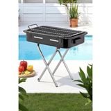 Büyük Boy Xl Premium Seri Kalın Emaye Mangal Katlanır Ayaklı 1. Sınıf Paslanmaz Mangal 62 x 35CM - 62 x 35 cm