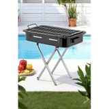 Büyük Boy Xl Premium Seri Kalın Emaye Mangal Katlanır Ayaklı 1. Sınıf Paslanmaz Mangal 62 X 35cm Siyah