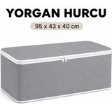 Büyük Boy Yorgan Saklama Hurcu 95 × 43 × 40 cm - Gri