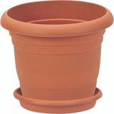 Büyük Boy Yuvarlak Saksı - 76 Litre Cafe Otel Ofis Dekoratif Kahverengi
