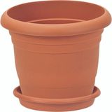 Büyük Boy Yuvarlak Saksı - 76 Litre Cafe Otel Ofis Dekoratif Kahverengi