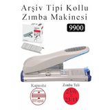 Büyük Boy Zımba Makinesi 1 Adet 9900 Arşiv Tipi Zımba Makinası 100 Yaprak Kapasiteli Zımba Teli Hediyeli Kollu Zımba