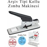 Büyük Boy Zımba Makinesi 1 Adet Arşiv Tipi Zımba Makinası 100 Sayfa Kapasiteli Zımba Teli Hediyeli Kollu Zımba Makinası ASS-890