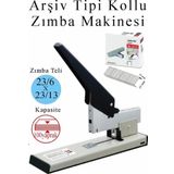 Büyük Boy Zımba Makinesi 1 Adet Arşiv Tipi Zımba Makinası 100 Yaprak Kapasiteli Zımba Teli Hediyeli Kollu Zımba Makinası