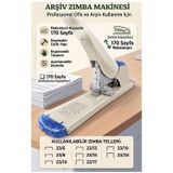 Büyük Boy Zımba Makinesi 1 Adet Kangaro Ds-23S20fl Arşiv Tipi Zımba Makinası 170 Yaprak Kapasiteli Zımba Teli Kollu