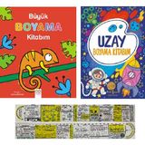 Büyük Boyama Kitabım - Uzay Boyama Kitabım 2'li Set - Matematik Öğreten Ayraç