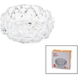 Büyük Cam - Dıamond Kristal Şekil Yuvarlak Küllük Çap: 12.8cm - D: 5.2cm