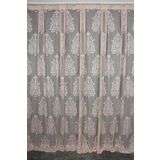 Buyuk Damaks Pudra Renk Tek Kanat Hazir Dikilmis Pileli Fon Perde 300*260 Cm
