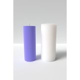 Büyük Desenli Silindir Mum Silikon Kalıp 15CM - Pillar Mum Kalıbı Soya Wax Mum Yapım Malzemeleri - Seçenek 1