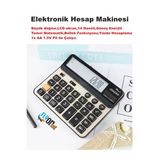 Büyük Düğme Elektronik Hesap Makinesi 14 Haneli Temel Matematik Bellek Güneş Enerji Yüzde Hesap