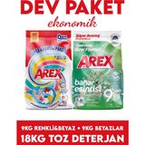 "büyük Ekonomi Paketi ; 18 kg Toz Çamaşır Deterjanı, Color&white 9kg, Beyazlar Için 9kg