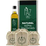 Büyük Ev Paketi – Natürel Zeytinyağı 5 L Teneke + 1 L Cam + 3 Adet Zeytinyağlı Doğal Sabun Seti - 5 L + 1 L Zeytinyağı + 3 Adet Sabun