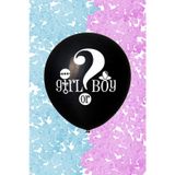 Büyük Girl Or Boy Siyah Cinsiyet Belirleme Partisi Balonu Konfeti