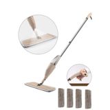 Büyük Hazneli Mikrofiber Sprey Mop Toplam 4 Adet Silici Micro Paspas ile Islak Kuru Sihirli Temizlik