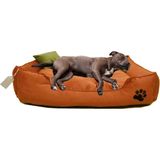Büyük Irk Köpek Yatağı Ultrasoft Yıkanabilir Yüksek Kaliteli Kumaş Pati Işlemeli - 70 x 90 cm - renk - Kiremit