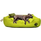 Büyük Irk Köpek Yatağı Ultrasoft Yıkanabilir Yüksek Kaliteli Kumaş Pati Işlemeli - 70 x 90 cm - renk - Sarı