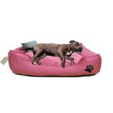 Büyük Irk Köpek Yatağı Ultrasoft Yıkanabilir Yüksek Kaliteli Kumaş Pati İşlemeli - 70 x 90 cm