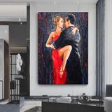 Büyük Kanvas Ev Dekoru, Dans Eden Çift Tablosu, Müzik Odası Sanatı, Tango Temalı Kanvas