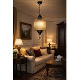 Büyük Kapadokya Klasik Otel Antre Hol Mutfak Otantik Renk Sarkıt Minimal Camlı Tekli Avize - 0 - Siyah - Bal