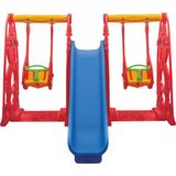 Büyük Kaydırak Salıncak - Çocuk Oyun Parkı - Oyun Alanı - Çocuk Parkı - Kırmızı