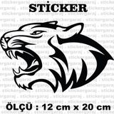 Buyuk Kedi Kaplan 2 Adet Sticker - Araba Motosiklet Kask Buzdolabi Cam Otomobil Atv Laptop Tablet Duvar Stickeri
