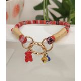Buyuk Kedi Kopek Boyun Tasmasi Bohem Kedi Kolyesi Yayli Kilit 25Cm - Kirmizi