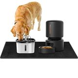 Büyük Köpek Mama Matı, Su Çeşmesi ve Otomatik Evcil Hayvan Besleyici Matı, Kaymaz Çift Taraflı Kalın Kauçuk Paspas 69,8 x 40 x 0,8 cm