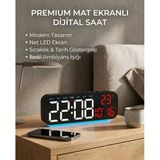 Büyük Led Dijital Çalar Saat Rgb Renkli Gece Lambası Saat Tarih Gün Sıcaklık Göstergeli Masa Ve Yatak Odası Saati