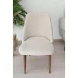 Büyük Oval Likralı Sandalye Kılıfı Yıkanabilir Streç Lastikli Bambu Sandalye Örtüsü 1 Adet - 45 x 56 cm - Krem