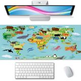 Büyük Oyun Fare Altlığı, Genişletilmiş XL Fare Altlığı, Kaymaz Kauçuk Tabanlı Klavye Mouse Mat İş, Oyun, Ofis, Ev için Masa Pedi, 80 x 30 cm, Dünya Hayvan Haritası