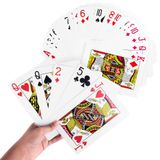 Büyük Oyun Kartları Dev Jumbo Deck Fun Full Poker Oyunu Seti - Ölçüler 14,5 cm x 17,7 cm Super Z Outlet®