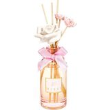 Büyük Pazar Store 180 ml Pembe Cam Şişe Çiçek Seramik Taş Bambu Çubuklu Garden Rose-Pudra Oda Kokusu - 000-Siyah - Option-1